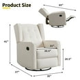 thumbnail image 5 of Bonzy Home Swivel Rocking Chair, Rocker Recliner Chair, Glider Chair, Manual Recliner for & Living Room, White, 5 of 7