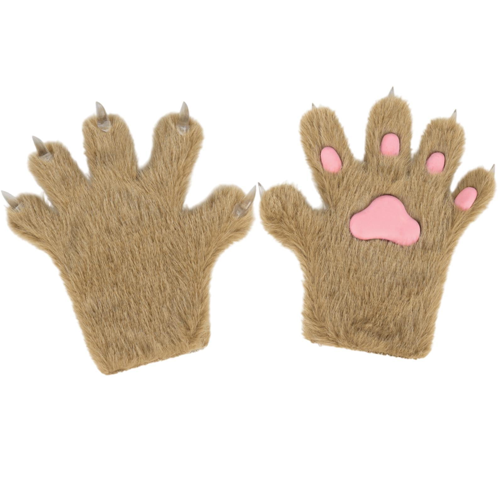 Wxqbjtam Animal Gloves Dress up Animal Claws Handwear Costume Accessories Men Women Props Khaki