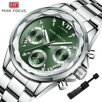MINI FOCUS Women's Stainless Steel Business Wrist Watch, 36mm Watch Case