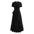 thumbnail image 6 of Wovilon Women's Short Sleeve V-Neck Ruffle Dress, Boho High Low Hem Summer Casual Maxi Dress for Beach Vacation, Weekend Getaways, and Daily Wear, 6 of 6