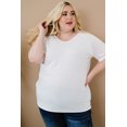 thumbnail image 3 of POGLIP Women's White White White Striped Raglan Sleeve Plus Size Tee, 3 of 6