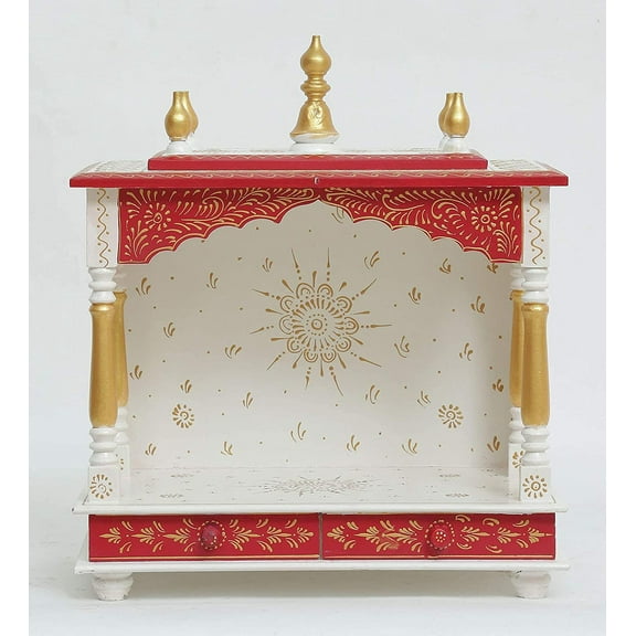 Jodhpur Handicrafts Wooden Temple, Pooja Mandir Size LXBXH 20X12X24 Inch