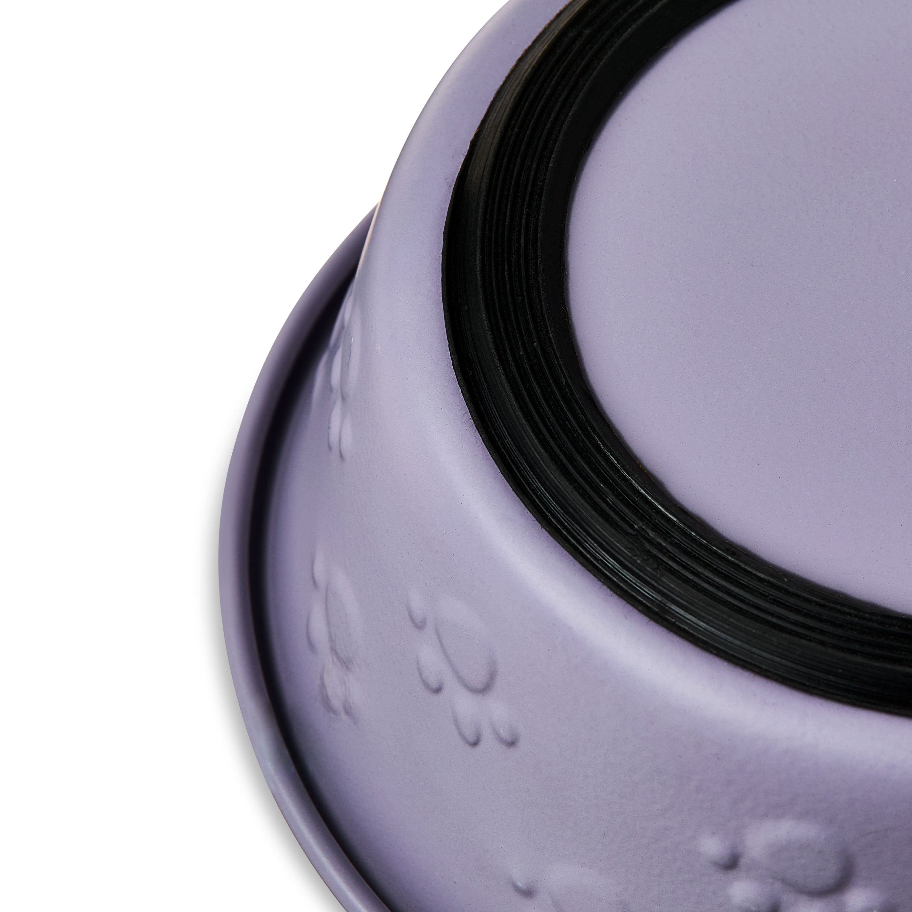 Vibrant Life Small Stainless Steel Embossed Dog Bowl, Purple Paws