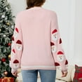thumbnail image 6 of larppty Christmas Sweater Cardigan for Women Y2K Button Dwon Santa Graphic Cardigan Ugly Xmas Open Front Sweater (Pink, S), 6 of 8