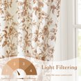 thumbnail image 6 of NICETOWN Linen Curtains Floral Farmhouse Curtains, Peony Patterned Semi Sheer Linen Curtains Light Filtering French Country Window Drapes for Home Office, Yellow, 52"x96", 2 Panels, 6 of 8