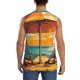 thumbnail image 4 of Fotbe Vintage Beach Sunset Men's Camiseta sin Mangas Estampada para Hombres, Playera Casual para Gimnasio, Entrenamiento, Playa-X-Large, 4 of 7