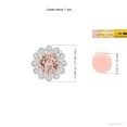 thumbnail image 3 of ANGARA Natural 1.1 ct Morganite Pendant with Bezel-Set Diamond Halo in 14K White Gold for Women | Birthday, Anniversary, Jewelry Gift for Women | Natural Morganite Necklace, 3 of 8