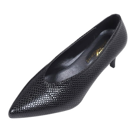 

high heels for Women Single Shoes Pointed Shoes Toe Women High Heels Color Shoes SlipOn Solid Leisure Work Women s Pumps PU heeled sandals Black