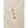 thumbnail image 5 of Cupshe Women's Crochet Swim Beach Cover up Button Short Sleeve, Size XS-XXL, 5 of 6