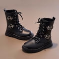 thumbnail image 4 of BXJX Girls Mid-Calf Boots, Side Zipper Outdoor Non-Slip Fall Winter Lace Up Boots Black Size 13.5 Little Kids, 4 of 9