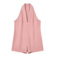 thumbnail image 3 of LEKODE One Piece Outfits for Women Linen Cotton Jumpsuits Plus Size Jumpsuits Casual Soft Cute Clothes Halter Jumpsuits for Women Y2k Baggy Jumpsuit Stretch Jumpsuit Summer Outfits Pink S, 3 of 5