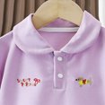 thumbnail image 4 of KPOPLK Summer Toddler Baby Girl Outfits Set Girls Short Sleeve Collar Embroidery Tee T-Shirt and Casual Shorts Clothes 1t 2t 3t 4t 5t 6t(2-3 Years,Purple), 4 of 8
