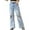 Light Blue, variant on Girls Distressed Denim Wide Leg Pants – High Waist Loose Fit Baggy Jeans with Ripped Details, Trendy Y2K Streetwear Casual Trousers for Teenagers & Big Kids (6-14 Years)
