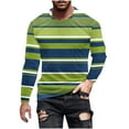 thumbnail image 2 of Handshe Men's Striped Print Long Sleeve T-Shirts, Fashionable Men's Casual Shirt, Comfortable Classic Design Streetwear for Daily Wear and Outdoor Activities,Plus Size, 2 of 5