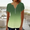 thumbnail image 2 of Delayuji Short Sleeve Womens Tops 2025 Spring Neck Casual Print Tunic T Shirts Womens Tops Green Xxl Polyester,Spandex Short Sleeve Shirts for Women, 2 of 5