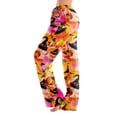 thumbnail image 2 of OIOLOYJM Halloween Womens Pajama Pants Pumpkin Witch Hat Print Wide-Leg Cute Sleep Comfy Pajama Bottoms Party Stretchy Lounge Elastic Waist Loungewear Yellow 2XL, 2 of 7