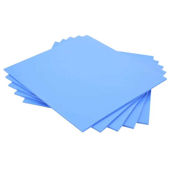 Riousery 5 Pcs Silicone Thermal Conductivity Sheet CPU GPU Heat Conduction Pad 3.94x3.94x0.06 in Blue Thermal Mat for PC Cooling System High Performance Heat Sink Pad[cite: 1]