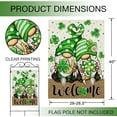 thumbnail image 2 of Welcome St. Patricks Day Gnome House Flag Double Sided, Lucky Shamrock Clover Polka Dot Decorative Garden Yard Outdoor Large Decor, Horseshoe Irish Rustic Burlap Home Outside Decoration 28x40, 2 of 6
