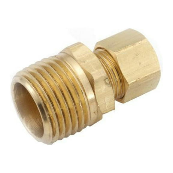 Anderson Metals 710068-1006 Brass Compression Connector, Lead Free, 5/8 x 3/8 In. MPT - Quantity 10