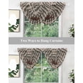 thumbnail image 5 of Waterfall Valances for Windows, Farm Plaid Kitchen Sheer Valance Curtains, West Texas Star Rustic Farmhouse Black Brown Rod Pocket Elegant Swag Valances for Living Room Bedroom, 47.2"x38.5", 1 Panel, 5 of 8