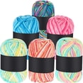 thumbnail image 1 of DAMAIE Acrylic Multi-Colored Yarn, Pink Yellow Green Multicolor Blue Red Yellow Green Pink, 6 Pieces, 1 of 7