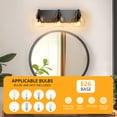thumbnail image 6 of Newest 19” Modern 3-Light Bathroom Vanity Light, Matte Black Finish with Clear Glass Shades for Mirror, 6 of 11
