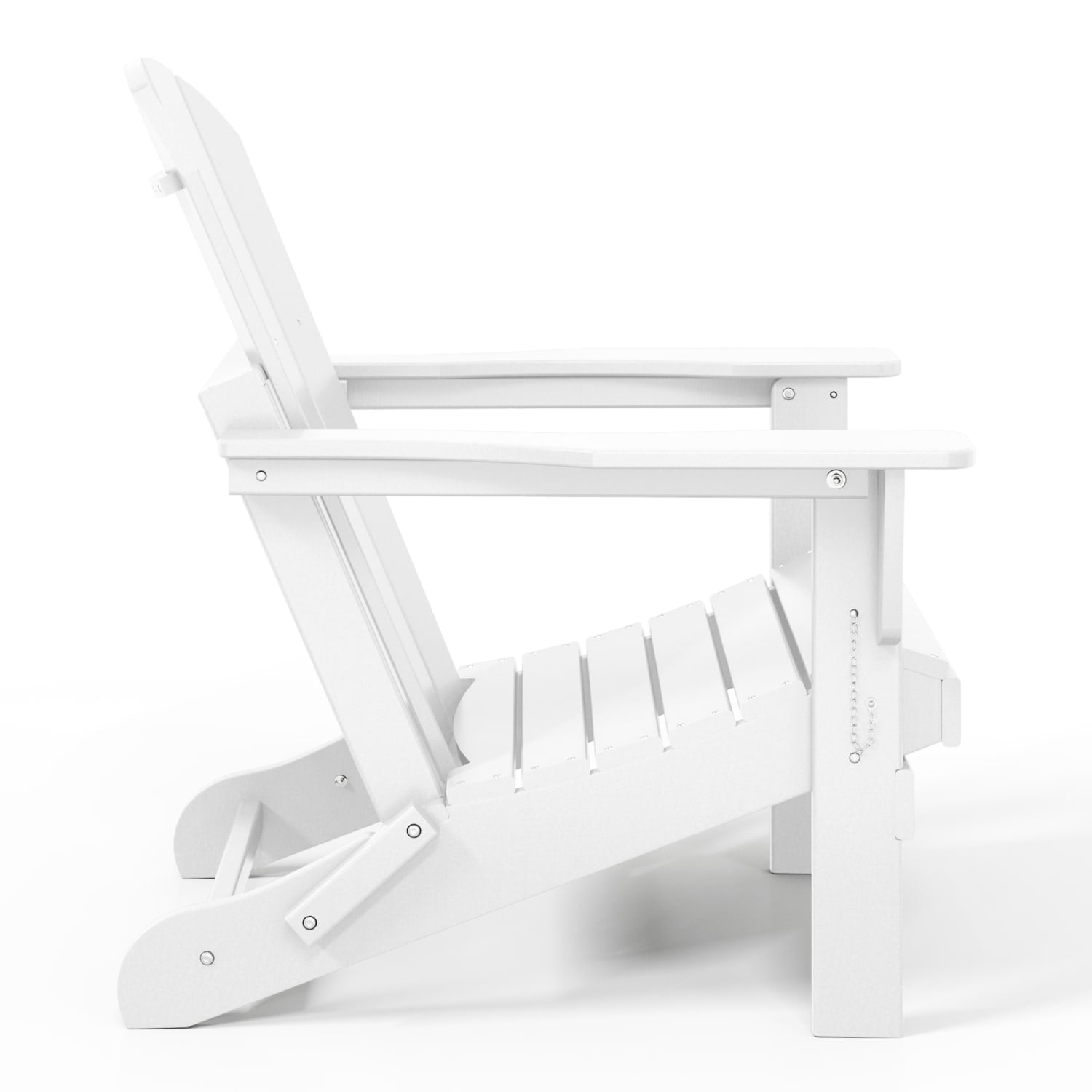 WestinTrends Malibu Outdoor Folding HDPE Adirondack Deck Chair - Patio & Outdoor Lounge, Weather‑Resistant, White