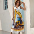 thumbnail image 2 of Excavator Construction Vehicle Truck King Size Sleeveless Dress Dresses Summer Women Dresses Clothing Woman Dresses Dress, 2 of 7
