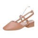 thumbnail image 1 of Sandalias de tacón medio para mujer, con punta cuadrada y hebilla, tacón grueso, sandalias coreanas para mujer, zapatos huecos para mujer, 1 of 6