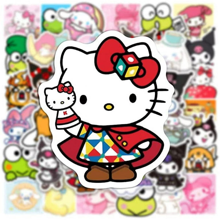 50pcs Cartoon Stickers, Hello Kitty Stickers for Skateboard Guitar