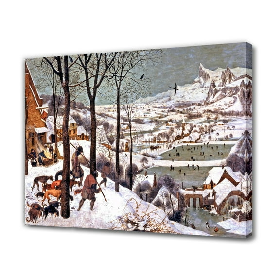 Hunters in The Snow (Winter) By Pieter Bruegel Canvas Poster Bedroom Decor Sports Landscape Office Room Decor Gift,Frame-style,20x30inch(50x75cm)