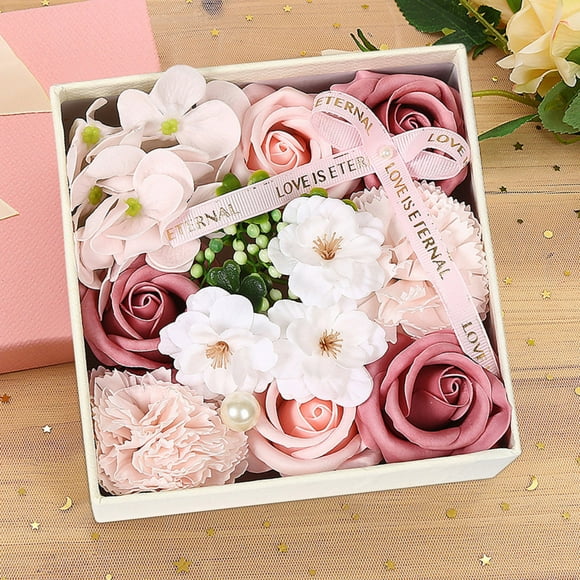 Fiudx Caja de Rosas para Jabón, Set de Regalo Romántico Diy, Rosas de Jabón de Larga Duración, Elegante Accesorio Decorativo para El Hogar, Regalo de San Valentín, Boda, Aniversario, Tamaño 15 X 15 X