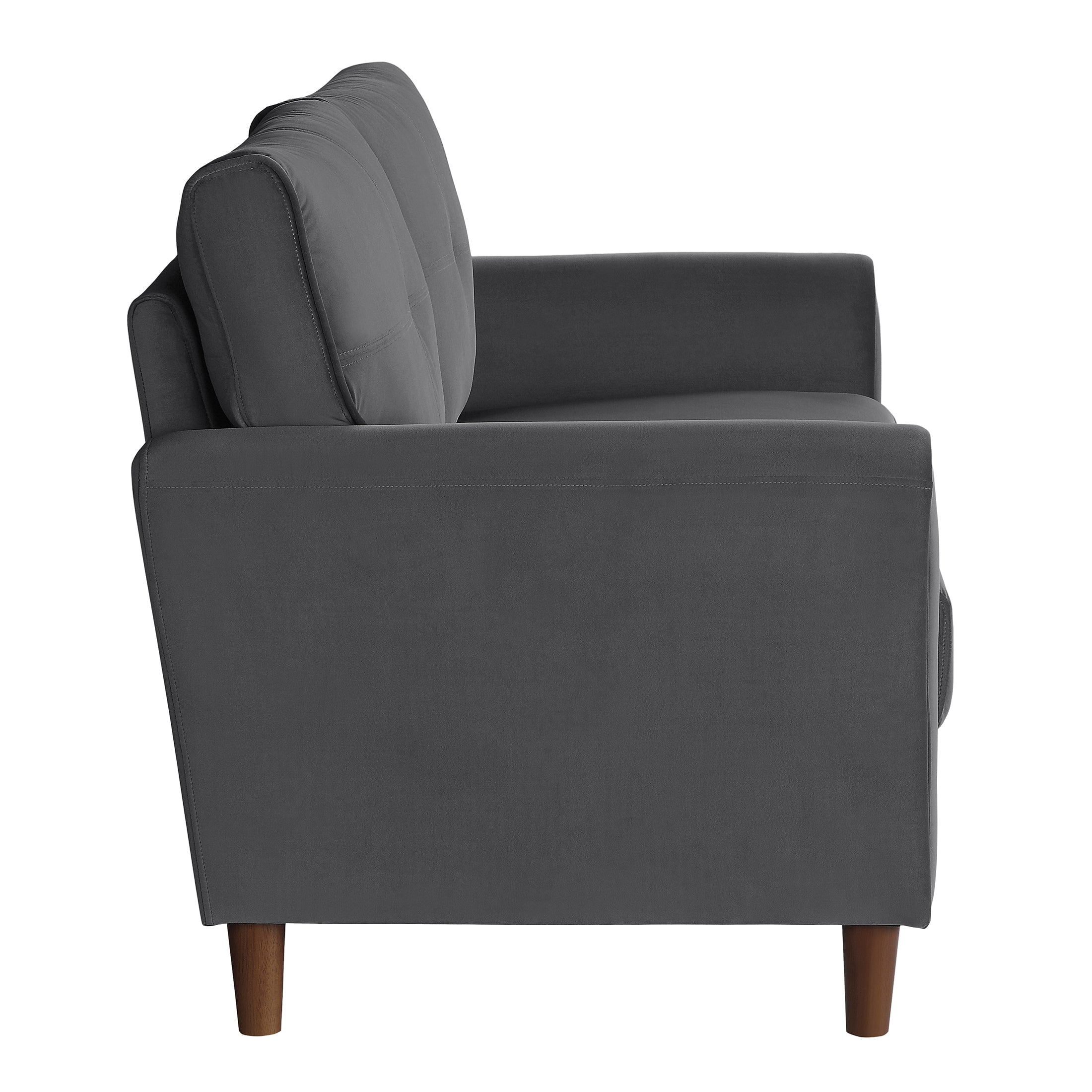 OakvillePark Copley Velvet Fabric Upholstered Living Room Loveseat, Gray