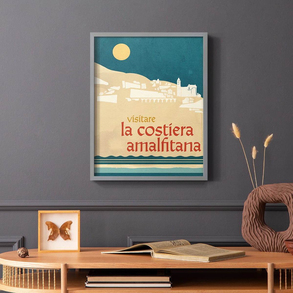Summer Abroad IV Framed Print in Gray Solid Wood Framed Print No Nail Hanging