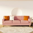 thumbnail image 6 of Miekor Furniture Luxury pink Velvet Sofa with Gold Accents - Modern 3-Seat Couch with Plush Cushions, Perfect for Living Room and Office Decor B5A0002, 6 of 9