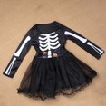 thumbnail image 5 of CAIVO Children Halloween Skeleton Dress Gothic For Girls Stage Performance Colorful Birthday Party Hallowmas Holiday Dress, 5 of 8