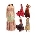 thumbnail image 4 of Mialoley Femmes Cami Robe Florale Imprimé Tie-Up Bretelles Robe Sans Manches Robe Longue Été Grande Swing A-line Robe, 4 of 8