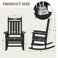 thumbnail image 5 of LOYALICE HDPE Outdoor Rocking Chair for Porch Patio, All-Weather High Back Rocker with Wood-Grain Texture, Heavy-Duty Deck Garden Seating, Fade-Resistant & Easy to Clean,Black, 5 of 10