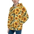 thumbnail image 2 of Picia Romantic Elegant Sunflower for Boys Fashion Full-zip Hoodies & Sweatshirts with Kangaroo Pocket,Zip-up Hooded Sweatshirt for Kid, Moisture Wicking & Breathable-Small, 2 of 6