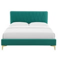 thumbnail image 6 of Modway Phillipa Performance Velvet King Platform Bed in Teal, 6 of 9