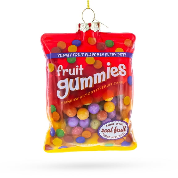 Fruit Gummies Candy Bag Glass Christmas Ornament