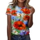 thumbnail image 1 of Blusa informal de manga corta con cuello redondo y estampado de verano a la moda para mujer Pompotops hfajkhk134183, 1 of 5