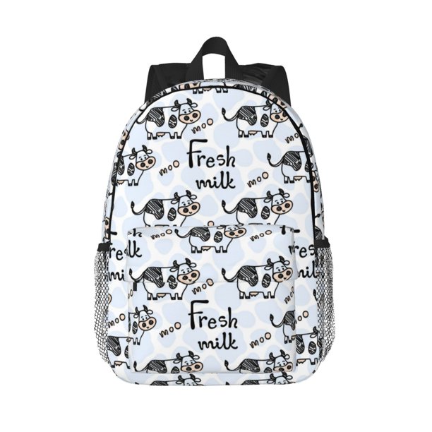 Easygdp Cow With Fresh Milk Mochila Ligera de 15 Pulgadas para Estudiantes, Mochila Cómoda para la Escuela y Viajes, Correas Ajustables