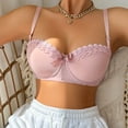 thumbnail image 6 of XIYON Women's Bra Lace Underwire Push Up Bra Demi Cup Smooth T Shirt Bra For Female Comfortable Adjustable Straps Support Breathable, 6 of 9