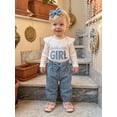 thumbnail image 5 of RUINIXCW Newborn Baby Girl Daddy's Girl Outfit Infant Baby Girls Spring Fall Winter Clothes Ribbed Long Sleeve Romper Floral Corduroy Pants Headband Set, 5 of 9