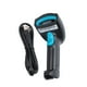 thumbnail image 1 of Lector de código de barras portátil de 360°, resistente al agua y al polvo, lector de código QR inalámbrico USB (negro y azul), 1 of 12