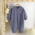 thumbnail image 2 of CAUYDY Baby Boy Gift Newborn Clothes Preemie Long Sleeve Bodysuit Infant Boys Sleepers Fall Winter Toddler Romper Pajamas 0-3M 6-9M 12-18M Navy for Sizes 0-3 Months, 2 of 5