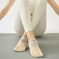 thumbnail image 2 of Tiweut Womens Strap Backless Five Toe Socks Breathable Yoga And Practices Khaki One Size, 2 of 4