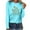 Sky Blue, variant on WRKEKC Casual Tops for Womens, Summer T-Shirts for Women, Women's Casual Trendy Long Sleeve Crewneck Pullover Round Neck Printing T-Shirt