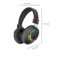 thumbnail image 3 of Headphones, Around-Ear Gaming Headset Surround Sound Headphones with Noise Cancelling Microphone with Lights, Bluetooth Over Ear Headphones(Black), 3 of 6